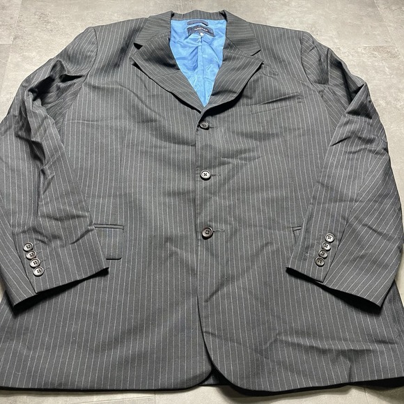 NAUTICA Mens 3 Button Blazer Jacket‎ XL Grey Pinstripe F-91 - Picture 1 of 8